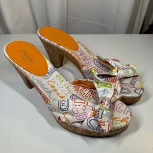 Coach Multicolor Printed Sandals